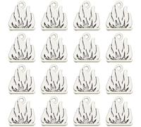 SUNNYCLUE 1 scatola Da 50 pezzi In Argento con Ciondolo A Forma di Fuoco Ciondolo A Forma di Fuoco Da Campeggio In Lega di Metallolo Antico Vintage A Forma di Fiamma con Cerchio per La Creazione di Gi