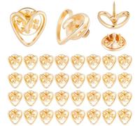 SUNNYCLUE 1 scatola Da 50 spille A Forma di Cuore Dorate Spille A Forma di Cuore In Metlega Spille A Forma di Cuore Cave e Delicate Spille Da Bavero per Cardigan Distintivi Regali All'Ingrosso per Don