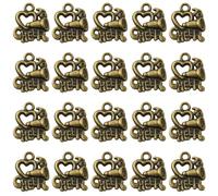 SUNNYCLUE 1 Scatola da 60 Pezzi Ciondoli Pendenti in Bronzo Antico con Scritta Cheerleader Ciondoli in Lega con Scritta Cheerleader A Forma di Cuore Tibetani Vintage retrò Piccoli Pendenti Accesso