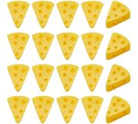 SUNNYCLUE 1 scatola Da 60 pezzi di Cabochon di Cibo con Ciondolo A Forma di Formaggio In Resina Dorata con Retro Piatto Simulati Cibi Deliziosi con Ciondolo A Forma di Triangolo per Decorazioni Fai Da