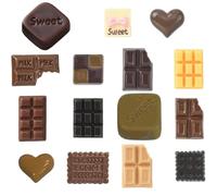 SUNNYCLUE 1 scatola Da 60 pezzi di Finto Cioccolato Artificiale, Carino, Marrone, Simulazione Realistica, Finta Resina, Imitazione di Cibo Dolce, Dessert, Modello Sfuso per Natale, Casa, Cucina, Merca