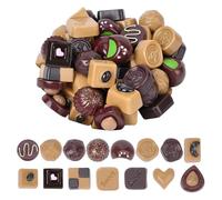 SUNNYCLUE 1 scatola Da 60 pezzi di Mini Cioccolato In Resina Artificiale, Cioccolato Sfuso, Simulazione Realistica di Dolciumi, Decorazioni per La Casa, Ufficio, Scrivania, Festa, Bomboniera, Oggetti