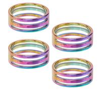 SUNNYCLUE 1 Scatola da 8 Pezzi Apri Anelli Strumento per Creare Anelli 19mm Arcobaleno Colorato in Acciaio Inossidabile con Apertura A Cerchio Diviso Strumenti per Dita Larghe per La Creazio
