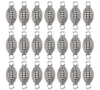 SUNNYCLUE 1 scatola Da 90 pezzi di Ciondoli In Metlega A Forma di Plegane Da Calcio Ciondoli con Connettore A Forma di Plegane Sportivo In Argento Antico Tibetano con Doppi Anelli Ciondoli Da Rugby pe