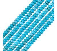 SUNNYCLUE 1 scatola Da Circa 174 pezzi Da 4mm di Perline Heishi Turchesi Perline di Pietra Rotonde Piatte Pietre Preziose A Disco In Howlite Naturale Distanziatori Semi Sciolti Blu Rondelle per La Cre