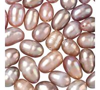 SUNNYCLUE 1 scatola Da Circa 55 pezzi + Perle di Perle Naturali Viola Perle di Perle Coltivate D'Acqua Dolce Pepite di Riso Ovali Da 5mm Barocche Irregolari con Distanziatori per Fori per La Creazione