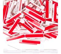 SUNNYCLUE 100 pz. Spilla di Sicurezza per Targhette Identificative Spille di Supporto per Badge Identificativi 1.42 pollici Etichette Adesive In Plastica Spille Bianche Accessori per Artigianato per B