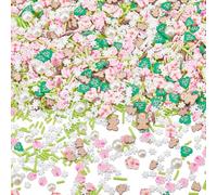 SUNNYCLUE 100G Natale cospargere fette di argilla polimerica sfuso verde bianco finto rotondo perle perline caramelle albero di Natale fiocco di neve mini decorazioni spruzzini per nail art torta
