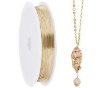 SUNNYCLUE 100M Filo di Rame Placcato Oro Reale 14K 0.3mm Filo Metallico Flessibile Calibro 28 Fili per Perline Filo di Rame Artigianale Filo di Rame Resistente All'Appannamento Filo per Perline per Cr