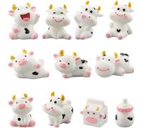 SUNNYCLUE 11 Stili 22 Pezzi Piccoli Ornamenti di Mucca Mini Mucche Figurine In Miniatura Resina Latte Carino Animale A Forma di Fata Ciondoli per La Creazione di Gioielli Fai Da Te Scrivania Paesaggio