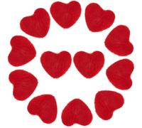 SUNNYCLUE 12 pz. Cuori in Feltro Rosso Cuori in Feltro di Lana Decorazioni A Forma di Cuore per San valentinos per Madri e Padri per Lavori di Infeltrimento Ad Ago Pompon Perline per Progetti F
