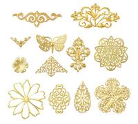 SUNNYCLUE 120 pz 12 stili Ciondoli In Filigrana D'Oro Abbellimenti In Filigrana metallicas Fiore Sfuso Farfalla Cava Protezioni Angolari Album Scrapbook Decorazione Copertina Collegamenti Risultati pe