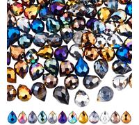 SUNNYCLUE 120 pz Lampadario Prismi di Cristallo Acchiappasole Prisma Arcobaleno Creatore Perline di Vetro Placcato Perline Sfaccettate A Goccia Ornamenti Appesi per La Casa Stanza Interni Finestre Lam