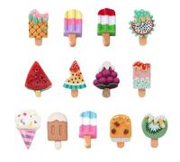 SUNNYCLUE 13 Stili Ghiacciolo Resina Cabochon Charms Resina Flatback Imitazione Frutta Melma Charms con Kiwi Anguria Pitaya Accessori Ornamenti per Scrapbooking Fai da Te Decorazione Artigianale