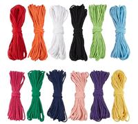 SUNNYCLUE 131 iarda/120 m 12 colori Cordoncino di Cotone Naturale Colorato Cordoncino per Macramè 3mm Filato Morbido Ritorto Spago Da Cucito Cerato Fili Corda per Artigianato Fai Da Te Opere D'Arte Fo