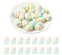 SUNNYCLUE 18 marshmallow artificiali in resina colorata marshmallow 3D carino cibo mini caramelle figurine modalità per casa ufficio scrivania vacanze bomboniere fotografia puntelli decorazione