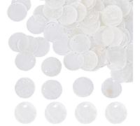 SUNNYCLUE 1Scatola 100 Pezzi Ciondoli Conchiglia Ciondolo Conchiglia 20mm Piatto Rotondo Fette di Conchiglia Naturale CAPsiz Perline Conchiglia Moneta Mare Oceano Estate Disco Ciondoli per Creazione d