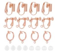 SUNNYCLUE 1Scatola 18 Pezzi 3 Stile Clip su Orecchini Convertitore Orecchino Clip Schienali Clip In Oro Rosa su Orecchini A Cerchio Orecchie Non Forate Clip per Orecchie per Creazione di Gioielli Orec
