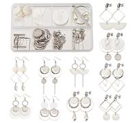 SUNNYCLUE 1Scatola Fai da Te 10 Paia Piatto Rotondo Conchiglia Ciondolo Fascino Shell Charms Orecchini Che Fanno Kit Conchiglia Naturale Madreperla Charms Gioielli Che Effettuano Forniture Estate