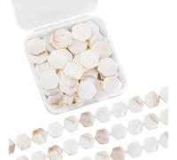 SUNNYCLUE 2 filo di Circa 42 pezzi Da 16mm di Perle di Conchiglia D'Acqua Dolce Naturali Perle Piatte Distanziatori Esagonali Piccoli Distanziatori Lisci Estivi Accessori per Gioielli Orecchini Collan