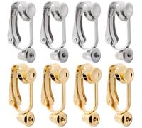 SUNNYCLUE 20 pezzo Clip per Orecchini In Acciaio Inossidabile Clip In Oro su Convertitori per Orecchini Argento con 20 pezzi Cuscinetti per Orecchini In Silicone Convertitore di Orecchini Ad Anello Ap