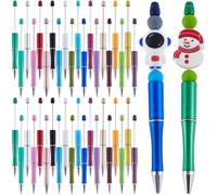 SUNNYCLUE 20 pz Penna A Sfera con Perline Penna con Perline Sfusa Colorata Creativa Asta Retrattile A Sfera Inchiostro Penne per Fai da Te Decorazioni Scuola Ufficio Laurea F