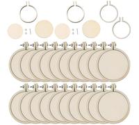 SUNNYCLUE 20 Set da 2 Pollici per Punto Croce Telaio per Ricamo Regolabile Rotondo Piccolo Mini in Legno per Lavori Artistici Cucito Ornamenti Natalizi Decorazioni per La Casa