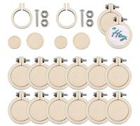 SUNNYCLUE 20 set di Mini Telai Da Ricamo Da 1 pollici Telai per Punto Croce Regolabili Piccoli Mini Telai per Punto Croce Telai per Ricamo In Legno per Lavori Artistici Utili per Cucito Decorazioni Na