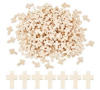 SUNNYCLUE 200Pcs Ciondoli A Croce in Legno Ciondoli A Croce Piccola in Legno Naturale con Foro per Bomboniere Collana Creazione di Gioielli Accessori Fatti A Mano Artigianali Fai-da-Te, Cornsilk
