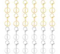 SUNNYCLUE 24 pz. CHISusure A Moschettone Portachiavi In Metlega CHISusure In Lega D'Argento Dorato Moschettone Grilletto Portachiavi con Anelli Piatti Divisi per Fai Da Te Portachiavi Accessori per La