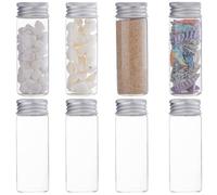 SUNNYCLUE 24 pz Mini Bottiglie di Vetro Vasetti di Vetro Da 40 ml con Tappo A Vite In Alluminio Set di Provette di Vetro Piccola Bottiglia di Vetro Sigillata Fiala di Vetro Vuota Mini Vasetti per Stoc