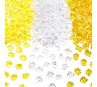 SUNNYCLUE 300 pz 3 colori Riempitivi per Vasi In Acrilico Trasparente Gemma Decorazione Sfusa Piccole Pepite D'Oro Trasparenti Gemme Imitazione Ghiaccio Roccia Diamanti Finti Cristalli Senza Foro Riem