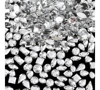 SUNNYCLUE 400 pz di Strass A Retro Piatto Da Cucire Strass In Acrilico Trasparente Forme Assortite Casuali Gemme di Cristallo Perline Decorazioni con 2 fori per Fai Da Te Cucito Artigianato Gioielli V