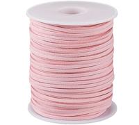 SUNNYCLUE 49 iarda/45 m di Cordoncino Scamosciato Rosa Finto da 3mm Cordoncino Scamosciato Rosa Acceso Piatto e Sottile Corda in Similpelle Perline Nastro per La Creazione di Gioielli Braccial