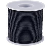 SUNNYCLUE 54.7 iarda/50 m 2mm Corda Elastica Nera Corda Elastica In Fibra Resistente Rotonda Elastica Corda Elastica Perline con Bobina per La Creazione di Gioielli Bracciale Collana Fai Da Te Fornitu