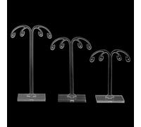 SUNNYCLUE 6 pz 3 dimensioni Porta Orecchini In Acrilico A Forma di Albero Espositore per Gioielli Espositore per Orecchini In Acrilico Trasparente Torri per Gioielli Orecchini A Bottone Organizer Appe