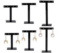SUNNYCLUE 6 pz 3 misure Espositore per Orecchini Espositore per Orecchini Set Porta Gioielli In Acrilico Collane Braccialetti Orecchini A Bottone Organizer Nero Porta Gioielli A Barra A T per La Vendi