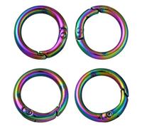 SUNNYCLUE 6 pz Lega di Zinco O Anello Molla Cancello Anelli Arcobaleno Colore Metlega Rotondo CHISusure Connettore CHISusura Moschettone CHISusura Moschettone Portachiavi Fibbia Clip per Portachiavi B