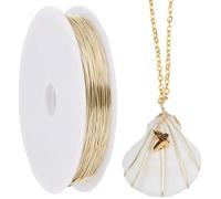 SUNNYCLUE 60M Vero Filo di Rame Placcato Oro 14K 0.4mm Fili di Rame Calibro 26 Fili di Perline di Rame Filo di Rame per Gioielli Filo per Perline Filo Resistente All'Appannamento per Creazione di Gioi