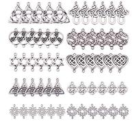 SUNNYCLUE 60pcs Connettore a Nodo Celtico per creazione di Gioielli Argento Antico Fiore di Vita connettore Pendenti fascini Forniture Artigianali Risultati dei monili Braccialetto Collana