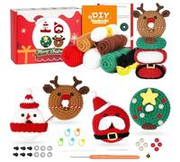 SUNNYCLUE Kit Natalizio Pupazzo di Neve al Uncinetto Tutorial Video Passo Dopo Passo Istruzioni Completo per Principianti