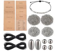SUNNYCLUE Kit per Creazione di Braccialetti con Codice Morse Perline con Codice Morse Braccialetti con Codice Morse Barilotto Sfuso Perline Distanziatrici Rotonde Scheda di Visualizzazione Codice Mors