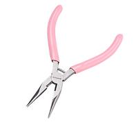 SUNNYCLUE Pince à Nez à Longue Chaîne 5 Pouce Mini Pince à Mâchoires Non Dentelée de Précision pour Fabrication de Bijoux à Bricoler Soi-Même Projets de Loisirs, Rose