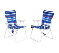 SunnyFeel, sedia da spiaggia pieghevole per adulti, alta 38,1 cm, confezione da 2 pezzi, sedia da spiaggia portatile oversize con seduta alta, resistente fino a 136 kg, sedie da campeggio pieghevoli
