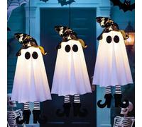 SunnyHenry Halloween Decorazioni Fantasma, Luce Fantasme Sospesa di Halloween, Decorazioni da Appendere per Feste, Giardino, Cortile (3 Pezzi Fantasma strega)