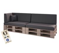 sunnypillow Cuscini impermeabile per pallet da esterno, Set da 6, antracite | Cuscini per divano in pallet per casa e giardino - Cuscini per pallet con rivestimento sfoderabile - schienale & seduta