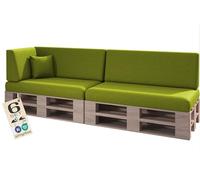 sunnypillow Cuscini impermeabile per pallet da esterno - Set da 6 - Cuscini per divano in pallet per casa e giardino - Cuscini per pallet con rivestimento sfoderabile - schienale & seduta, verde