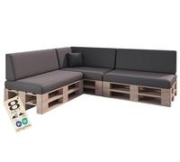 sunnypillow Cuscini impermeabile per pallet da esterno - Set da 8 - Cuscini per divano in pallet per casa e giardino - Cuscini per pallet con rivestimento sfoderabile - schienale & seduta, antracite