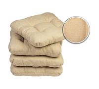 sunnypillow Cuscini Sedie Cucina Set da 4-40 x 40 x 8cm - Beige | Per uso Interno ed Esterno - Cuscini Sedia da Giardino Cuscini Coprisedie Cuscino