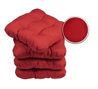 sunnypillow Cuscini Sedie Cucina Set da 4-45 x 45 x 8cm - Per uso Interno ed Esterno - Cuscini Sedia da Giardino Cuscini Coprisedie Cuscino - Rosso